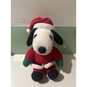 Vintage Peanuts Snoopy Christmas Santa Claus Suit Plush Stuffed Felt Material